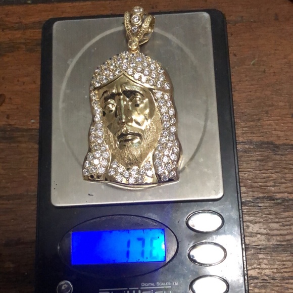 14K Gold Jesus Head Charm